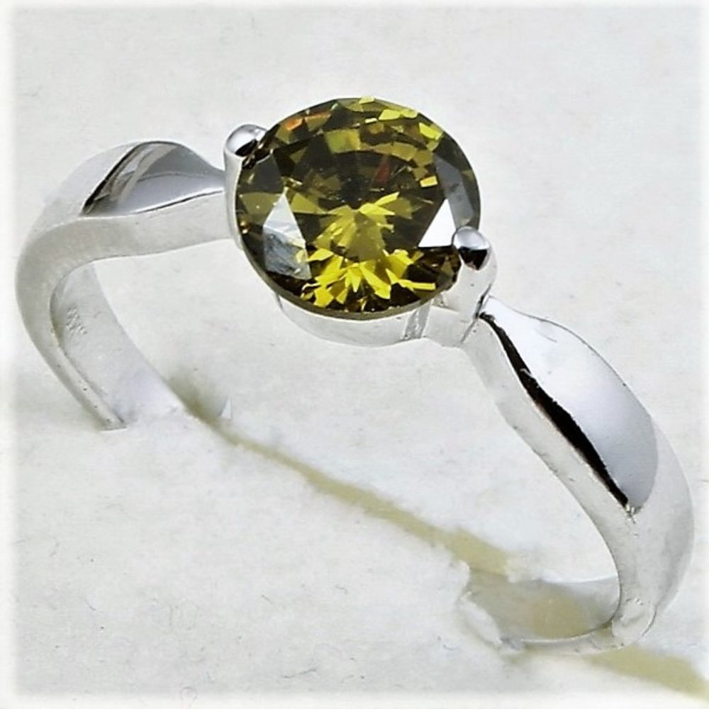 Yellow Sz 5 Ring & Olivine Citrine GP Sz 4 Ring - Picture 4 of 13